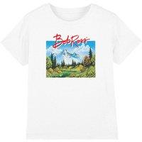 Bob Ross Valley Signature Kids T-Shirt, White | Size: 12-13 Years
