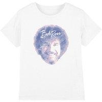 Bob Ross Bob Face Kids T-Shirt, White | Size: 5-6 Years