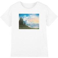 Bob Ross Landscape Signature Kids T-Shirt, White | Size: 9-11 Years
