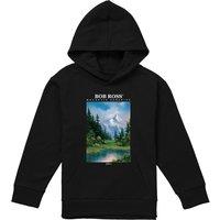 Bob Ross Mountain Serenity Youth Kidss Pull-Over Hoodie, Black | Size: 9-11 Years