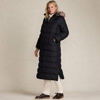 Lands' End Women's Petite Hooded Maxi Down Coat in Black | Size: 8