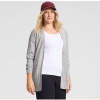 Lands' End Women's Petite Long Merino Wool Cardigan in Grey | Size: Medium