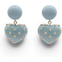 Michael Nash Jewelery Women's Lavinia Aqua Resin Studded Heart Drop Earrings