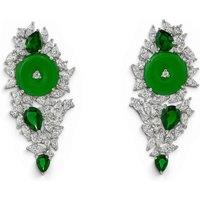 Michael Nash Jewelery Women's Olivia Diamond & Emerald & Jade Cubic Zirconium Earrings