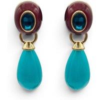 Michael Nash Jewelery Women's Charlotte Brown & Turquoise Resin Pierced Removable Drop