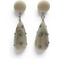 Michael Nash Jewelery Women's Kathryn Ivory & Turquoise Drop Polka Dot Earrings