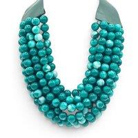 Michael Nash Jewelery Women's Isadora Shades Of Turquoise Multi Strand Resin Necklace Ivory Clasp
