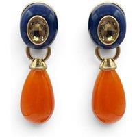 Michael Nash Jewelery Women's Charlotte Navy & Orange Resin Pierced Removable Drop