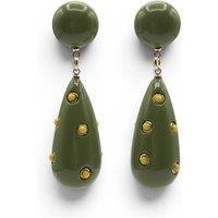 Michael Nash Jewelery Women's Kathryn Olive & Yellow Polka Dot Drop Earring