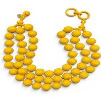 Michael Nash Jewelery Women's Georgiana Faceted Three-Strand Yellow Resin Necklace