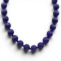 Michael Nash Jewelery Women's Vicenza Amethyst Resin Carved Sixteen & Melon Bead Necklace