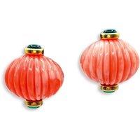 Michael Nash Jewelery Women's Luisa Carved Coral & Jade Resin Earrings