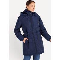 Damart Women's Parka padded faux-fur lined water-repellent regular fit hip length in Blue | Size: 14-16
