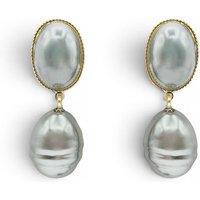Michael Nash Jewelery Women's Emma Baroque Grey Glass Pearl Drop Pierced Earrings