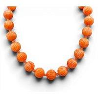 Michael Nash Jewelery Women's Vicenza Coral Resin Carved Sixteen Inch Melon Bead Necklace