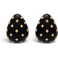 Michael Nash Jewelery Women's Maristella Black Studded Resin Pierced Hoop Earrings