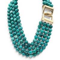Michael Nash Jewelery Women's Irena Four Strand Turquoise Resin Bead Nesting Necklace