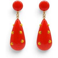 Michael Nash Jewelery Women's Kathryn Orange & Yellow Drop Polka Dot Earrings