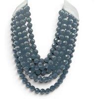 Michael Nash Jewelery Women's Sabina Multi Strand Faceted Black Resin Beaded Necklace