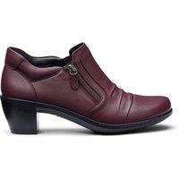 Hotter Women's Wide Fit 'Hutton' Heeled Shoes in Maroon | Size: 7