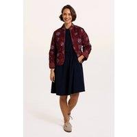 Brakeburn Women's Plum Printed Quilted Zip Front Jacket in Burgundy | Size: 12