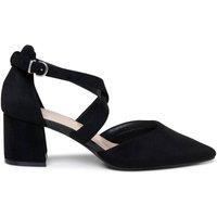 Paradox London Women's Florrie Extra Wide Fit EEE Block Heel Open Court Shoes in Black | Size: 4EEE