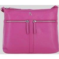 Ashwood Leather Women's 'Mourne' Sleek Real Leather Shoulder Bag in Raspberry