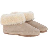 Fenland England Women's Sheepskin Bootie Slippers in Beige | Size: 7-8
