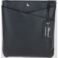 Ashwood Leather Women's 'Curvo' Real Leather Crossbody Bag in Black