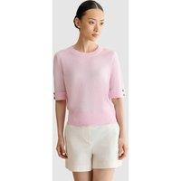 Hobbs London Women's Leanne Short Sleeve Crew Neck Knit Top in Baby Pink | Size: Medium