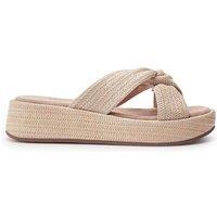 Moda In Pelle Women's 'Keeli' Textile Slider Sandals in Nude | Size: 3