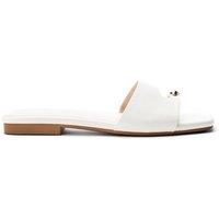 Moda In Pelle Women's 'Leera' Porvair Slider Sandals in White | Size: 4