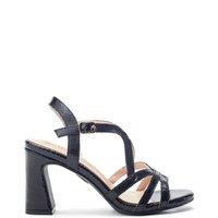 Moda In Pelle Women's 'Missani' Snake Print Heeled Sandals in Black | Size: 8