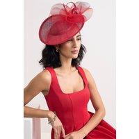 Phase Eight Women's Ruffle Disc Fascinator in Scarlet