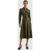 Phase Eight Women's Avenly Long Sleeve Belted Shirt Dress in Dark Olive | Size: 16