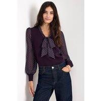 Phase Eight Women's Ellen Printed Top in Aubergine | Size: 16