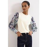Phase Eight Women's Shiloh Woven Sheer Sleeved Top in Warm White | Size: Medium
