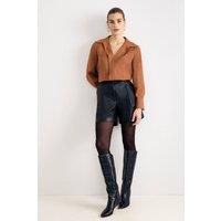 Phase Eight Women's Mia Faux Leather Short in True Black | Size: 12