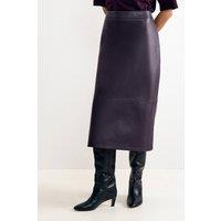Phase Eight Women's Melissa Pu Midi Skirt in Aubergine | Size: 18