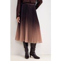 Phase Eight Women's Ombre Pleated Midi Skirt in Dark Brown | Size: 12