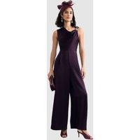 Phase Eight Women's Avril Asymmetric Neck Wide-Leg Jumpsuit in Aubergine | Size: 8