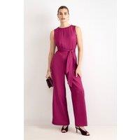 Phase Eight Women's Janine Pleat Detail Jumpsuit in Magenta | Size: 8