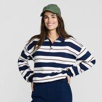 Lands' End Women's Serious Sweats Polo Collar Sweatshirt | Size: Medium