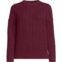 Lands' End Women's Petite Cable Knit Drifter Jumper in Burgundy | Size: Large