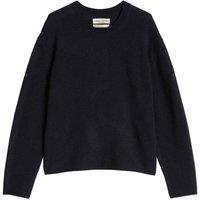 Marc O Polo Women's Knitted sweater Pack of 1 - Knit Pullover Longsleeve Round-Neck Slits in Dark Blue | Size: Small