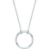 Jewelco London Women's Silver Carrier Hoop Charm Necklace