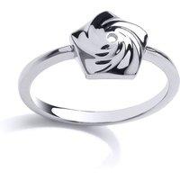 Jewelco London Women's Silver Swirling Pentagon Charm Ring | Size: O