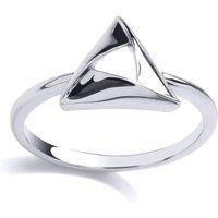Jewelco London Women's Silver Triangle Hamantaschen Dress Ring | Size: O