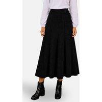 Yumi Women's Knitted Midi Skirt With Pockets in Black | Size: Large
