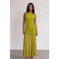 TFNC London Women's Sia Lime Maxi Dress in Green | Size: 10